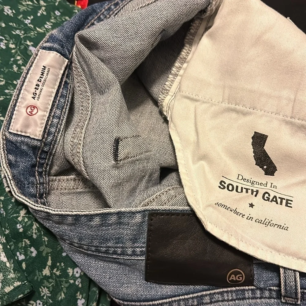 Ag-ed Denim Mens Jeans Size33 Slim High Rise Straight Made in USA size 33R - Picture 12 of 13